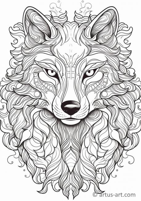 Cute Wolf Coloring Page